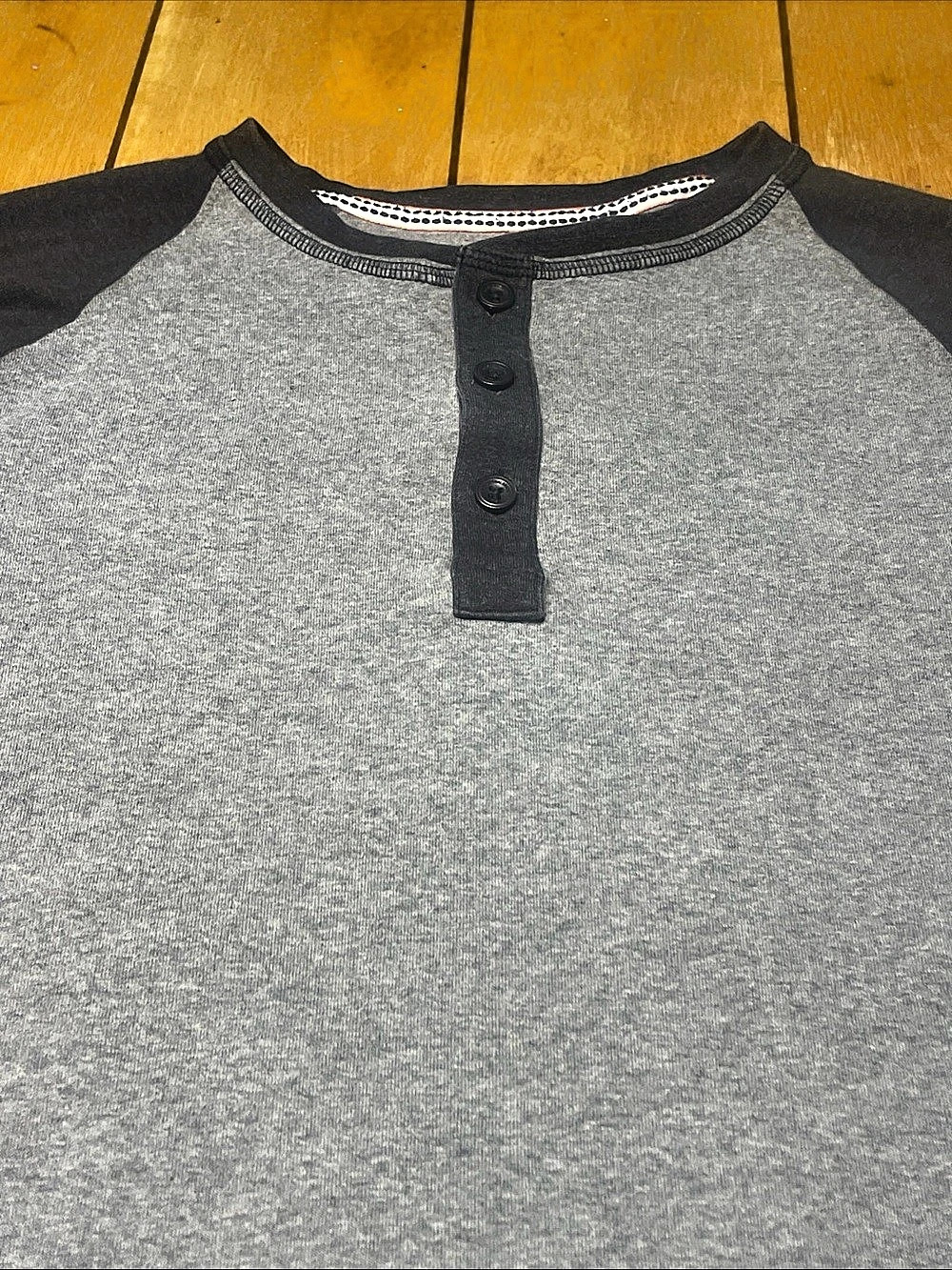 The Normal Brand Long Sleeve Henley Gray Size Medium